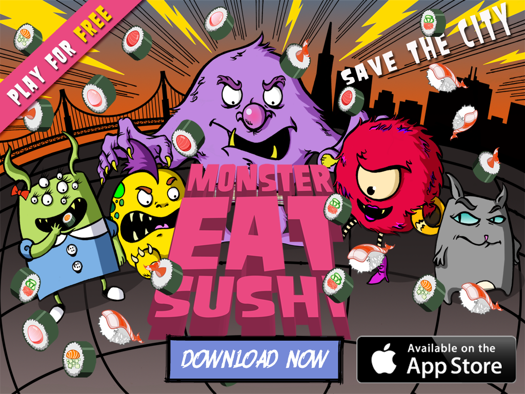 Monster Eat Sushi Digital Art portfolio