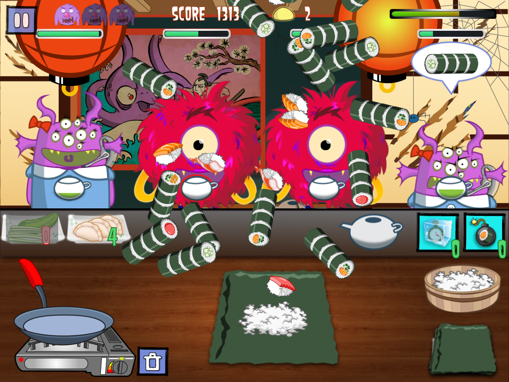 Monster Eat Sushi Digital Art portfolio